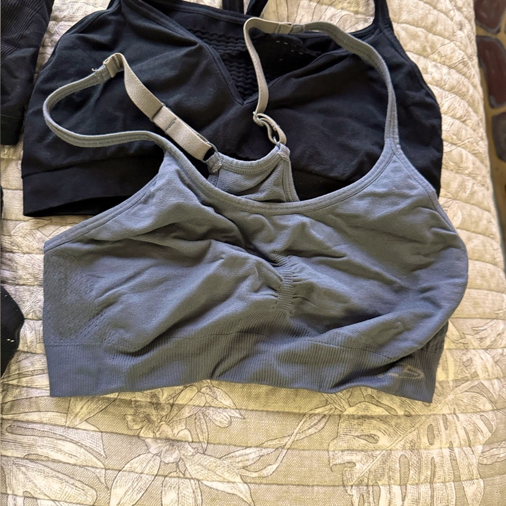 Women's Black and Gray sports bras